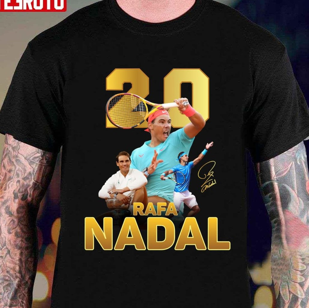 Retro Rafa Nadal 20 Grand Slam Champion Unisex T-shirt - T-Shirt, Sweatshirt, Hoodie