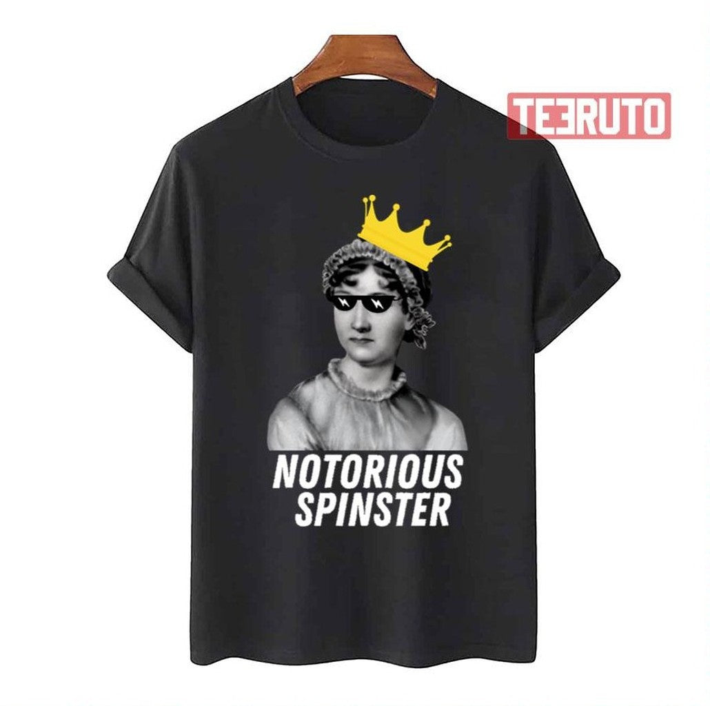Notorious Spinster White Text Unisex T-Shirt - T-Shirt, Sweatshirt, Hoodie