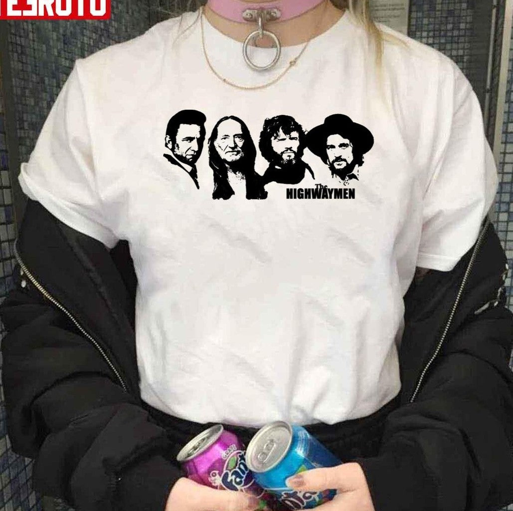 Outlaw Country Supergroup The Black Stencil Unisex T-Shirt - T-Shirt, Sweatshirt, Hoodie
