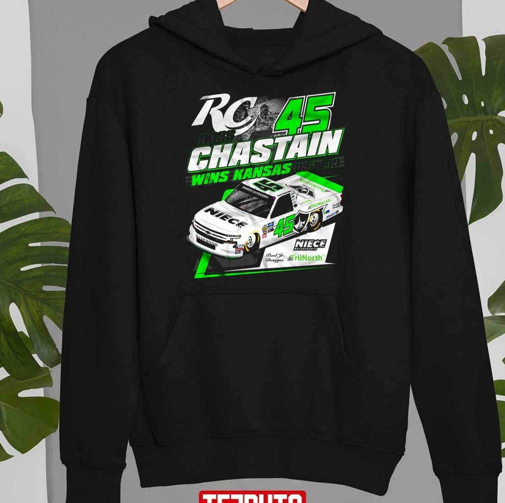 Number 45 Wins Kansas Ross Chastain Unisex Hoodie - T-Shirt, Sweatshirt, Hoodie