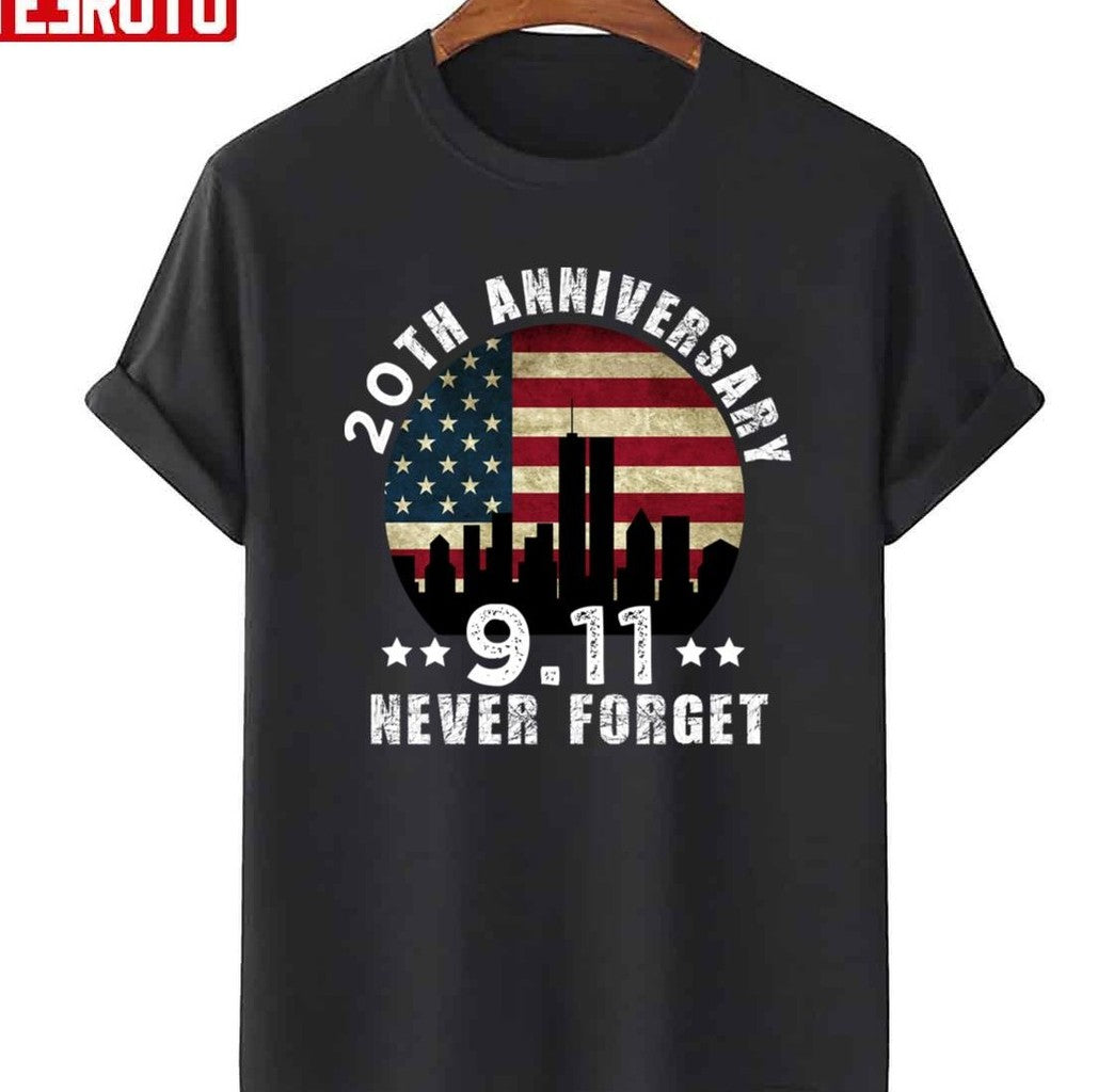 20th Anniversary 911 Never Forget 2001 Unisex T-Shirt - T-Shirt, Sweatshirt, Hoodie