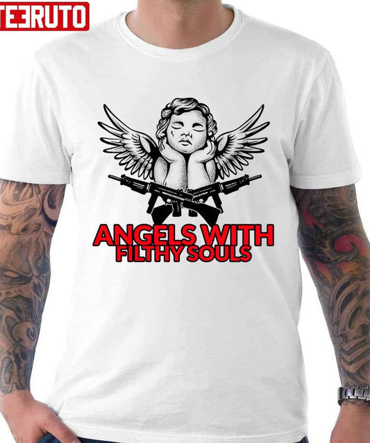 Angels With Filthy Souls Gangster Gun Design Unisex T-shirt - T-Shirt, Sweatshirt, Hoodie