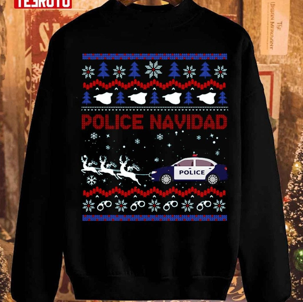 Police Navidad Christmas Design Unisex Sweatshirt - T-Shirt, Sweatshirt, Hoodie