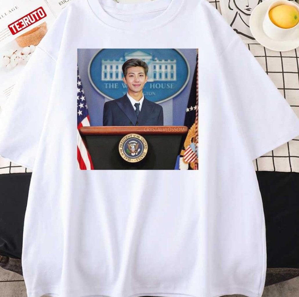 Namjoon For President 2022 White House BTS K-Pop Band Unisex T-Shirt - T-Shirt, Sweatshirt, Hoodie