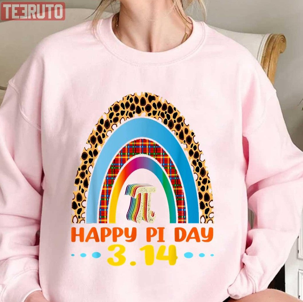 Pi Day Mathematic Math Teacher Leopard Rainbow Unisex Sweatshirt - T-Shirt, Sweatshirt, Hoodie