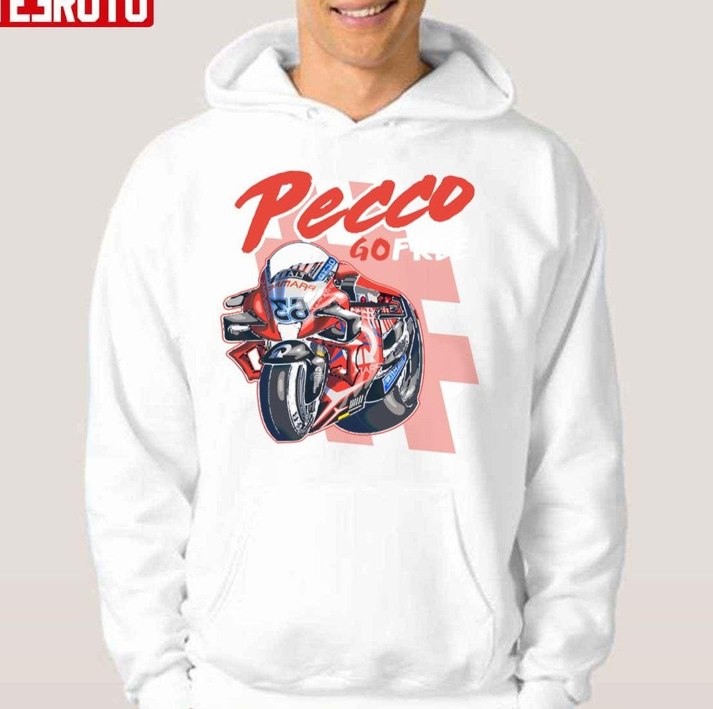 Pecco 63 Go Free Motorsport Design Francesco Bagnaia Unisex Hoodie - T-Shirt, Sweatshirt, Hoodie