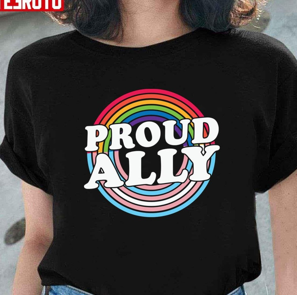 Proud Ally Retro Unisex T-Shirt - T-Shirt, Sweatshirt, Hoodie