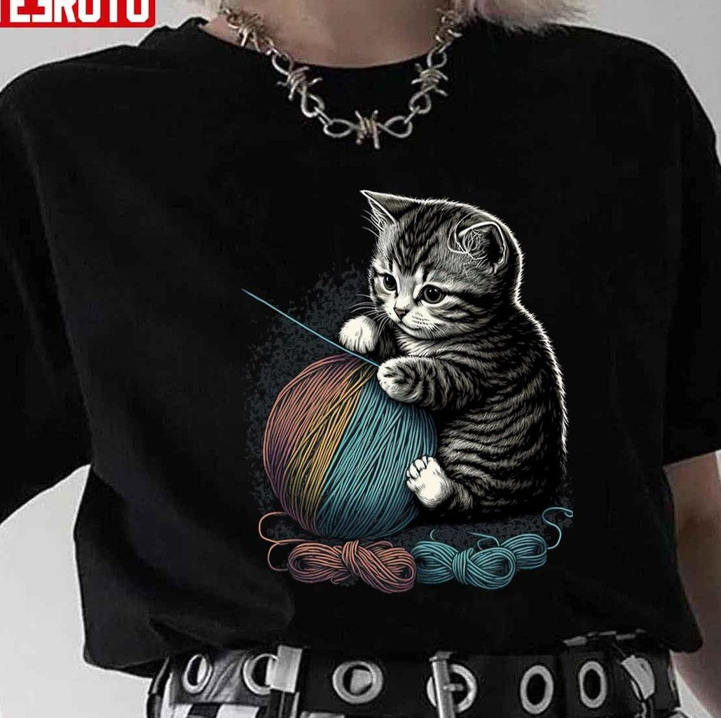 Prakarya Kucing Cute Cat Vintage Unisex T-shirt - T-Shirt, Sweatshirt, Hoodie