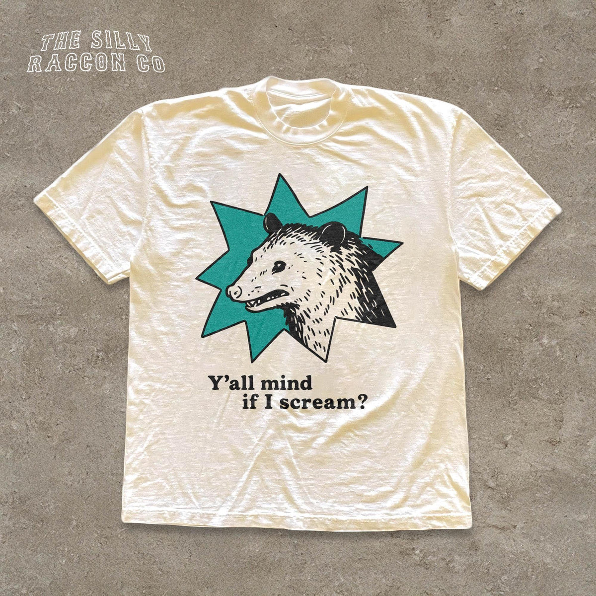 Retro Possum Comfort Colors Y'All Mind Scream - Adult & Kids T-Shirts, Sweatshirts & Hoodies apparel design preview 1