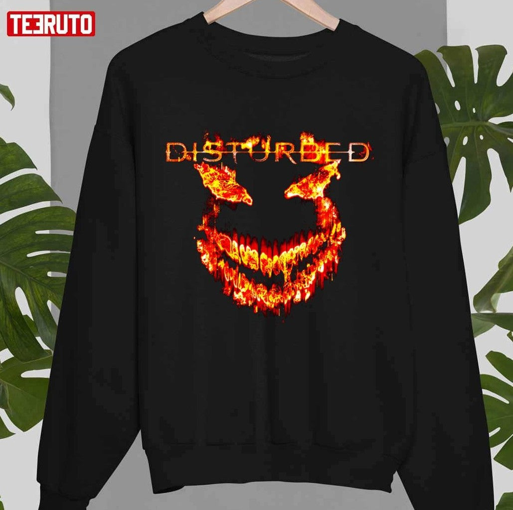 Scary Fire Face Disturbed Rock Band Unisex Sweatshirt - T-Shirt, Sweatshirt, Hoodie
