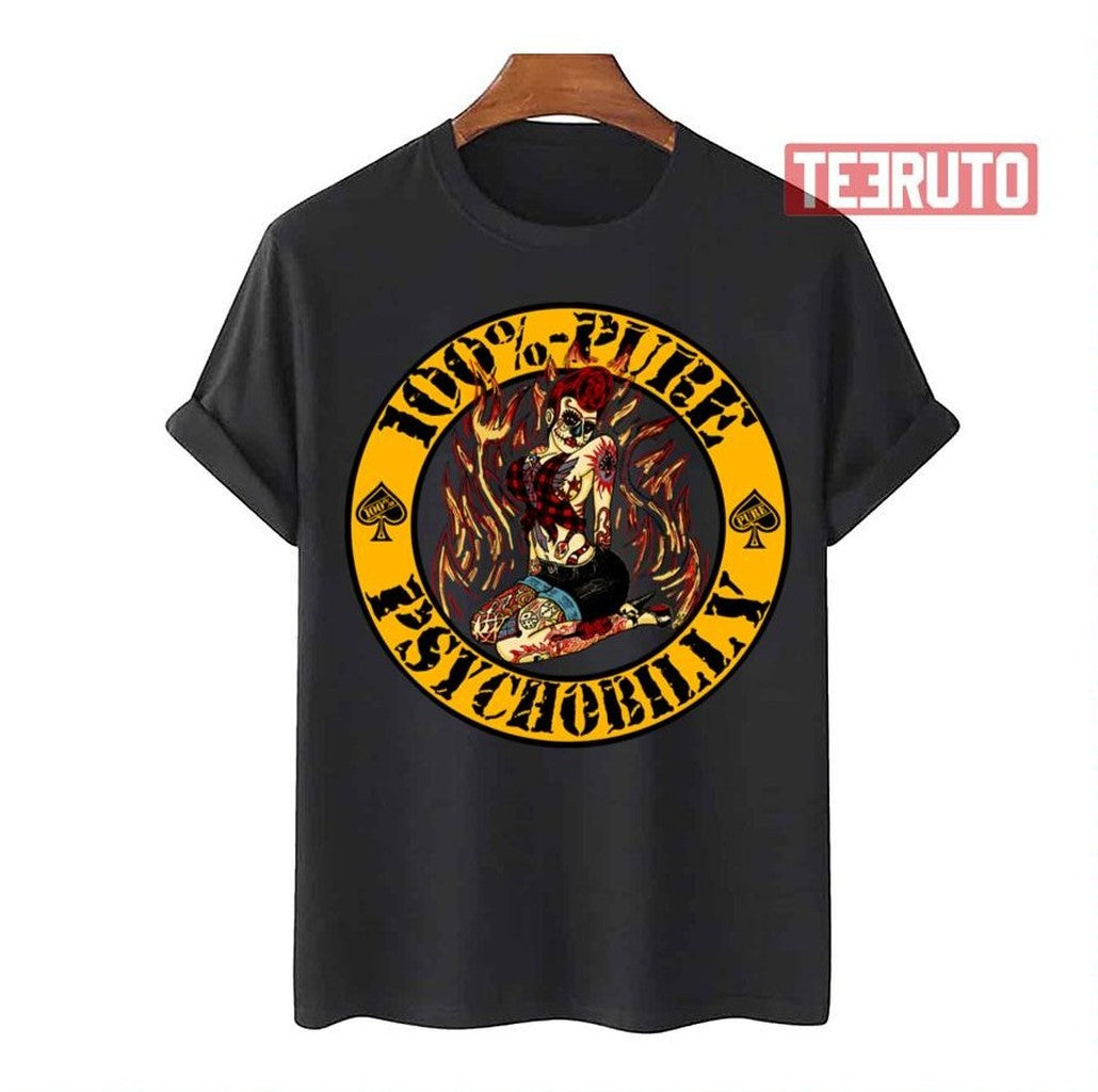Psychobilly Girl Yellow Unisex T-Shirt - T-Shirt, Sweatshirt, Hoodie