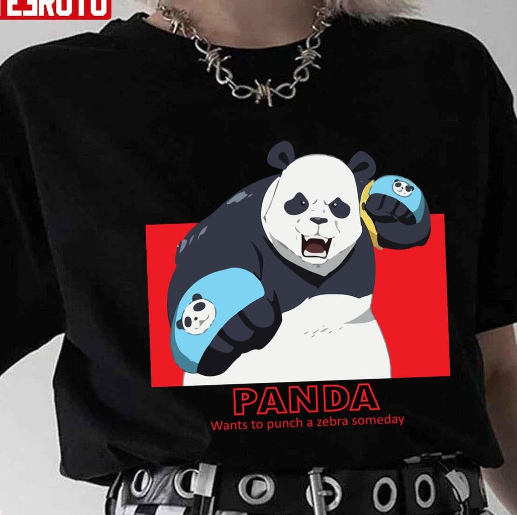 Panda Wants To Punch A Zebra Someday Jujutsu Kaisen Unisex T-Shirt - T-Shirt, Sweatshirt, Hoodie