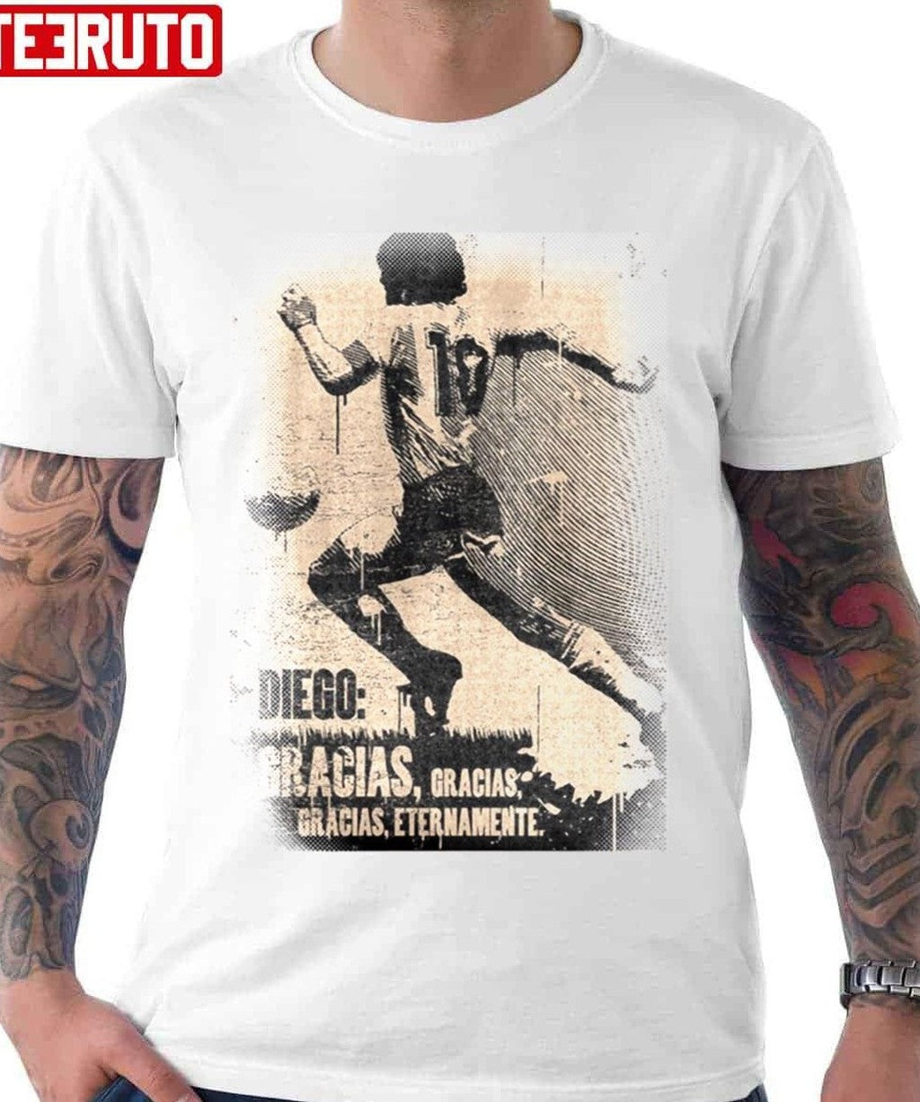 Rest In Peace Diego Distressed Design Diego Maradona Football Unisex T-Shirt - T-Shirt, Sweatshirt, Hoodie