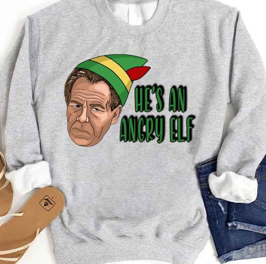 Angry Elf Christmas Unisex Sweatshirt - T-Shirt, Sweatshirt, Hoodie