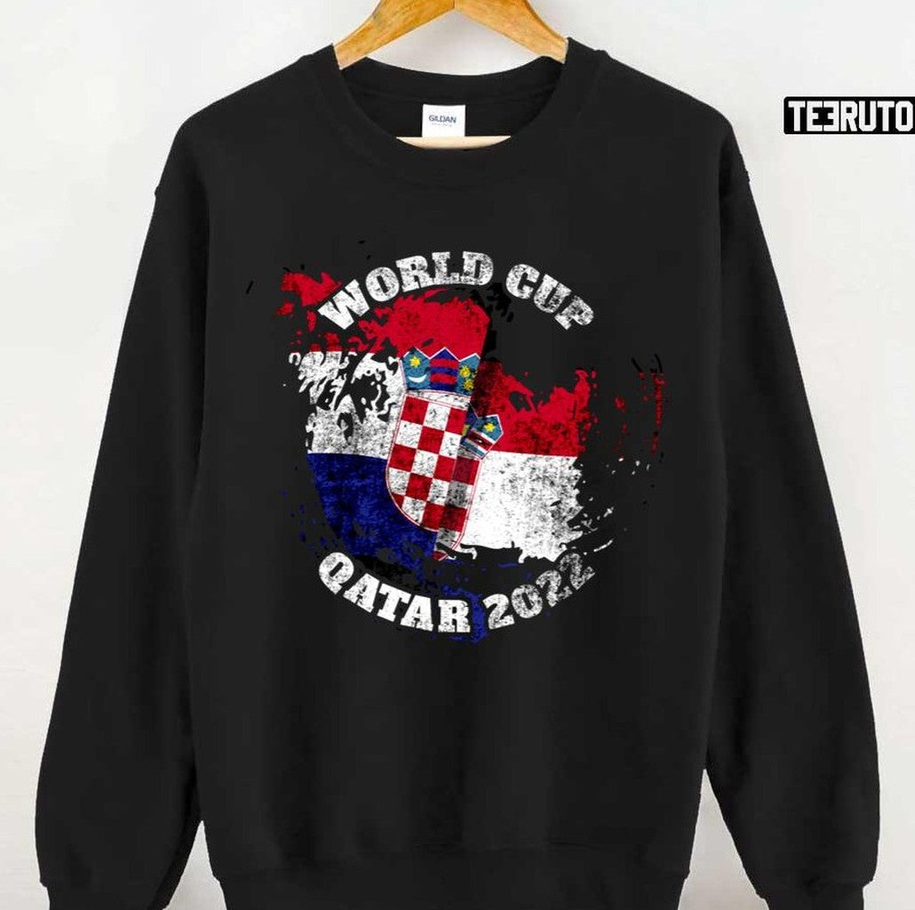 Qatar 2022 World Cup Croatia National Flag Unisex Sweatshirt - T-Shirt, Sweatshirt, Hoodie