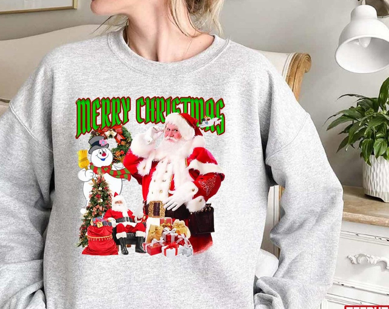 Santa Merry Christmas 90s Bootleg Unisex Sweatshirt - T-Shirt, Sweatshirt, Hoodie