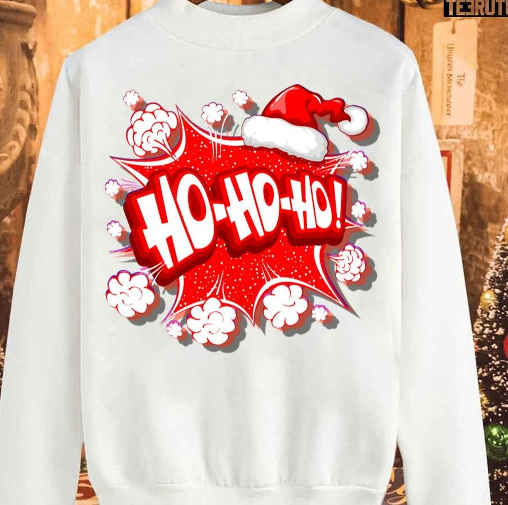 Red Christmas Boom Hohoho Unisex Sweatshirt - T-Shirt, Sweatshirt, Hoodie