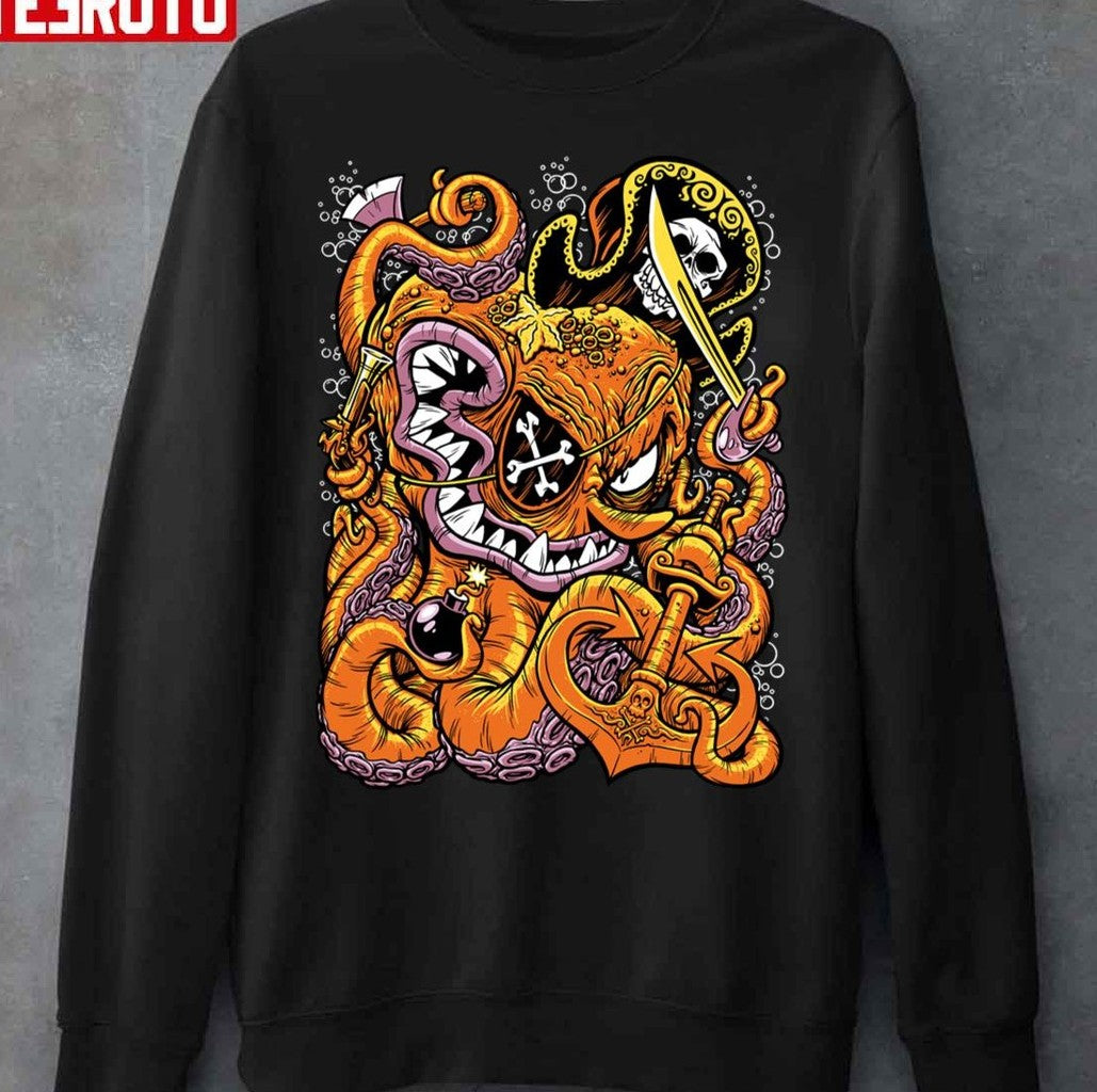Octo Pirate Madfab Horror Unisex Sweatshirt - T-Shirt, Sweatshirt, Hoodie