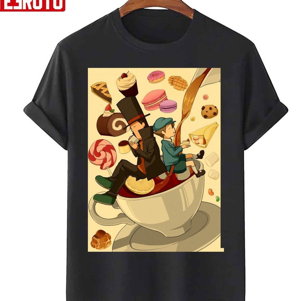 Professor Layton &amp; Luke Coffee Fanart Unisex T-Shirt - T-Shirt, Sweatshirt, Hoodie