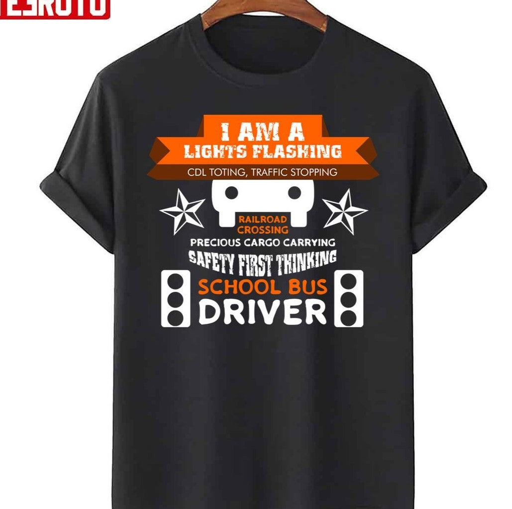 Railroad Crossing Safety First School Bus Drivers Unisex T-Shirt - T-Shirt, Sweatshirt, Hoodie