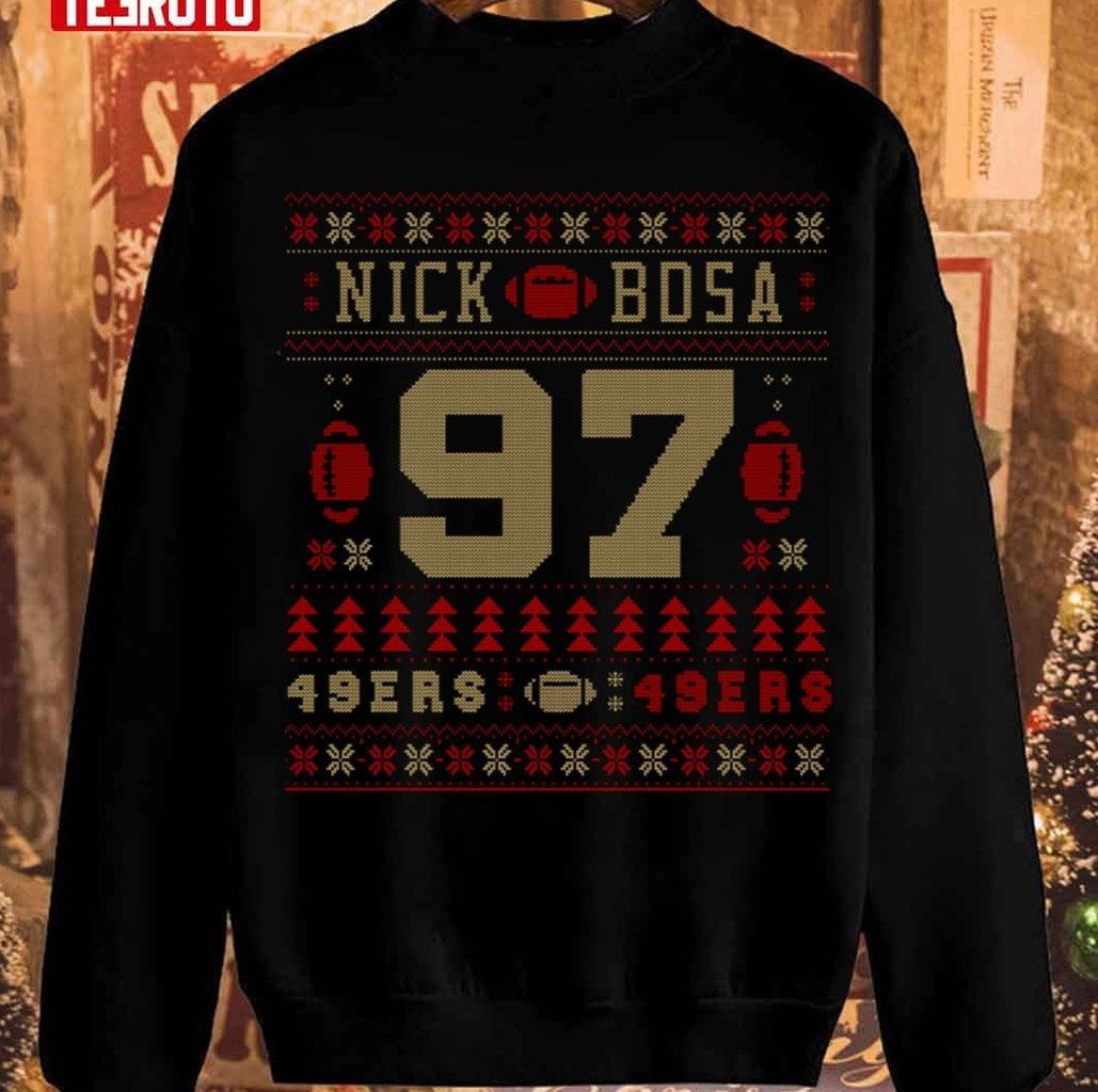 Nick Bosa Christmas Pattern Unisex Sweatshirt - T-Shirt, Sweatshirt, Hoodie