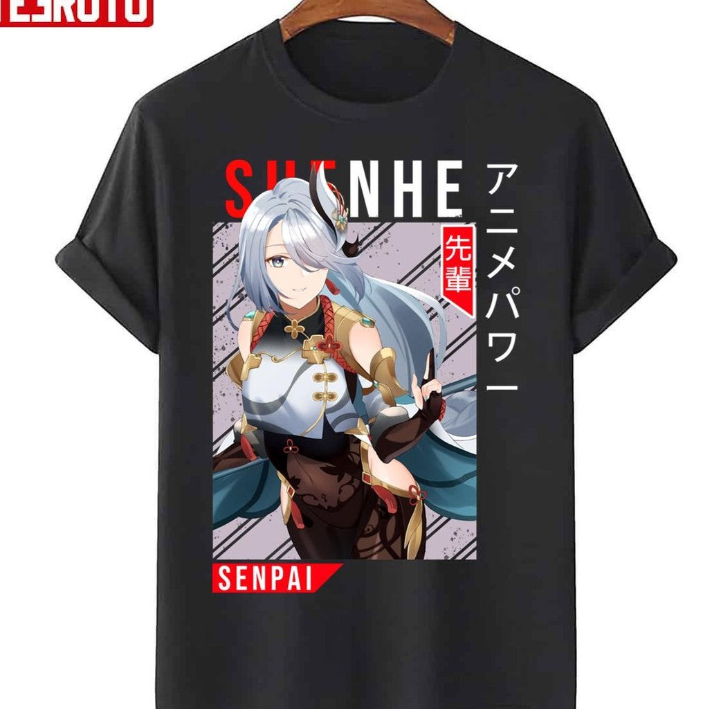 Senpai Design Shenhe Genshin Impact Unisex T-Shirt - T-Shirt, Sweatshirt, Hoodie