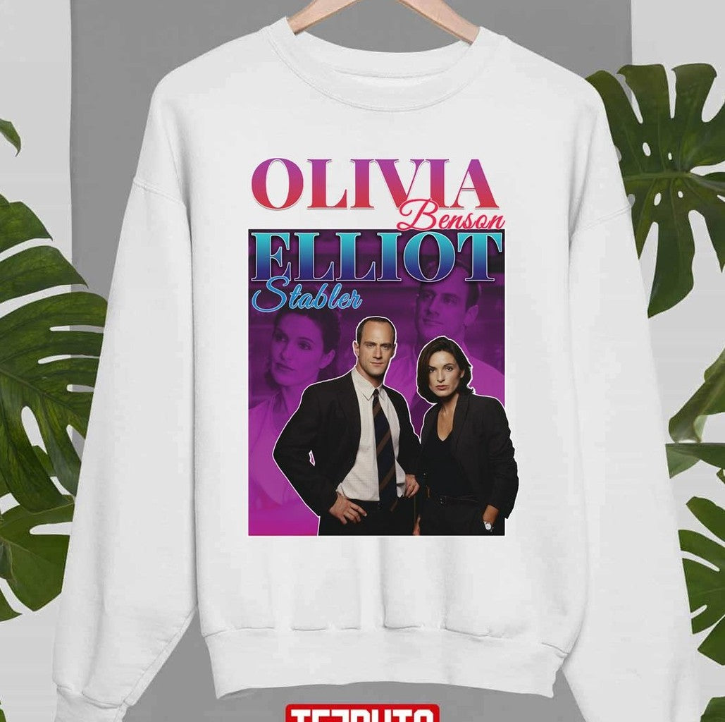 Olivia Benson &amp; Elliot Stabler 90s Inspired Vintage Homage Law &amp; Order Unisex Sweatshirt - T-Shirt, Sweatshirt, Hoodie