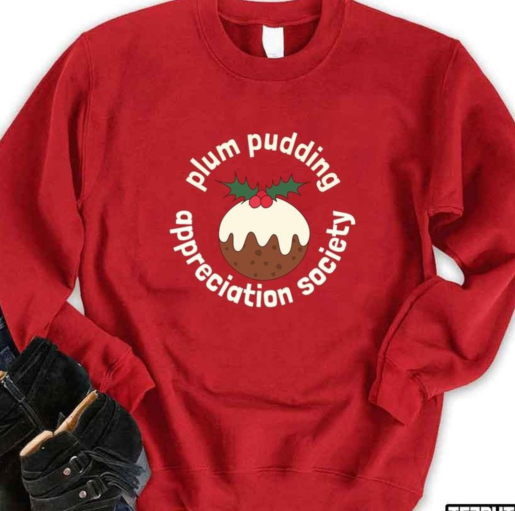 Plum Pudding Appreciation Society Cream Unisex Sweatshirt - T-Shirt, Sweatshirt, Hoodie