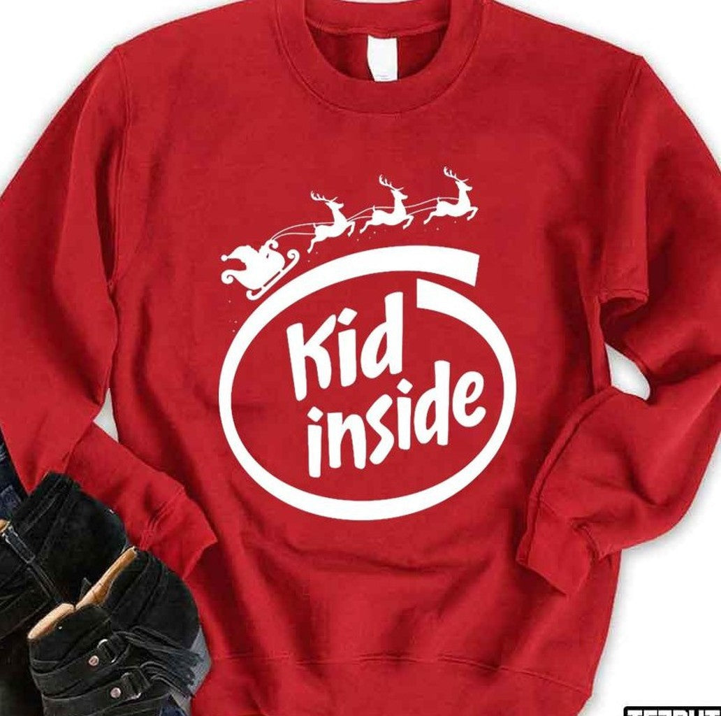 Santa Claus Christmas I Feel Like A Kid Unisex Sweatshirt - T-Shirt, Sweatshirt, Hoodie