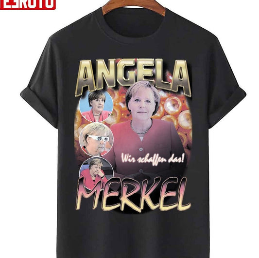 Angela Merkel Vintage Bootleg 90s Unisex T-Shirt - T-Shirt, Sweatshirt, Hoodie