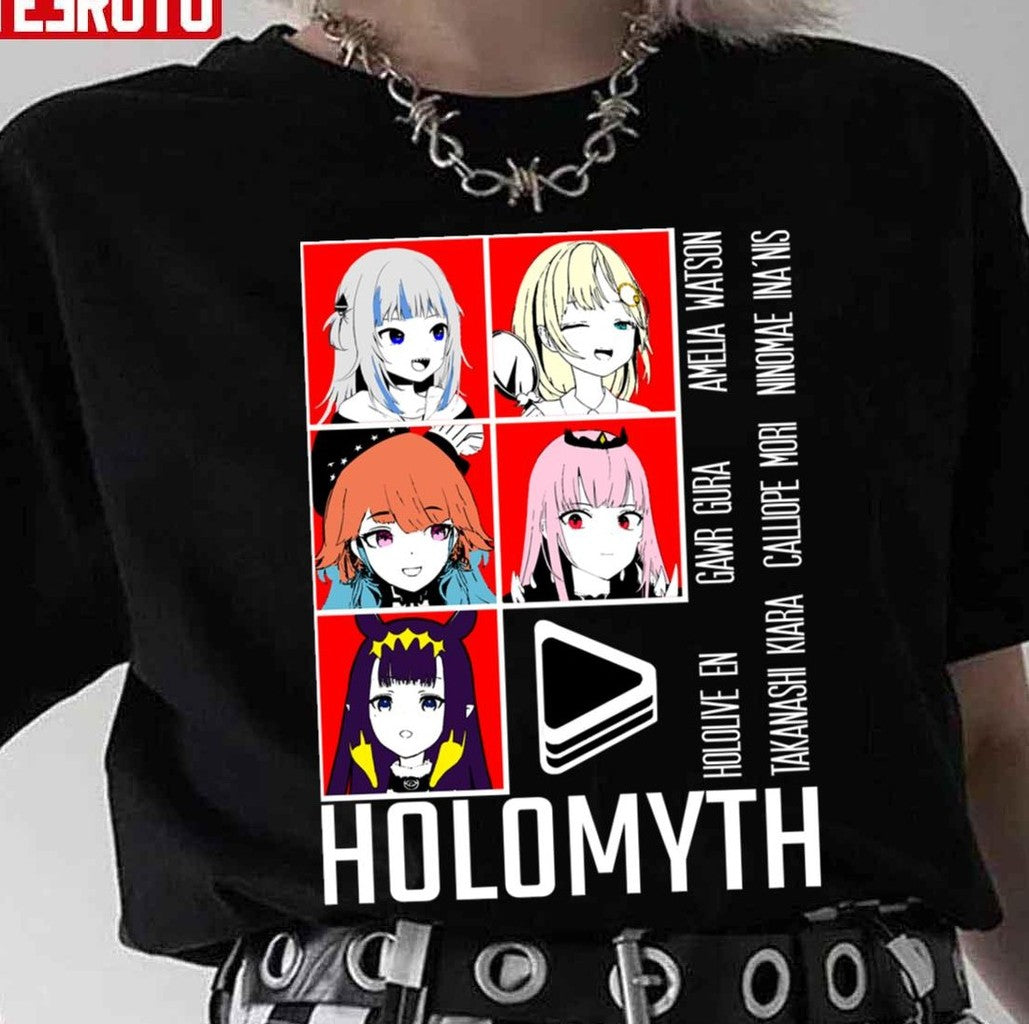 Red Panel Hololive En Holomyth Unisex T-Shirt - T-Shirt, Sweatshirt, Hoodie