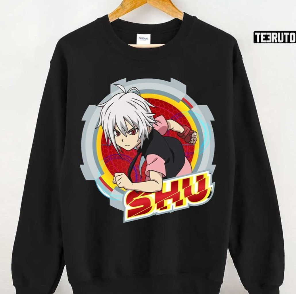 Round Graphic Beyblade Burst Shu Kurenai Unisex Sweatshirt - T-Shirt, Sweatshirt, Hoodie