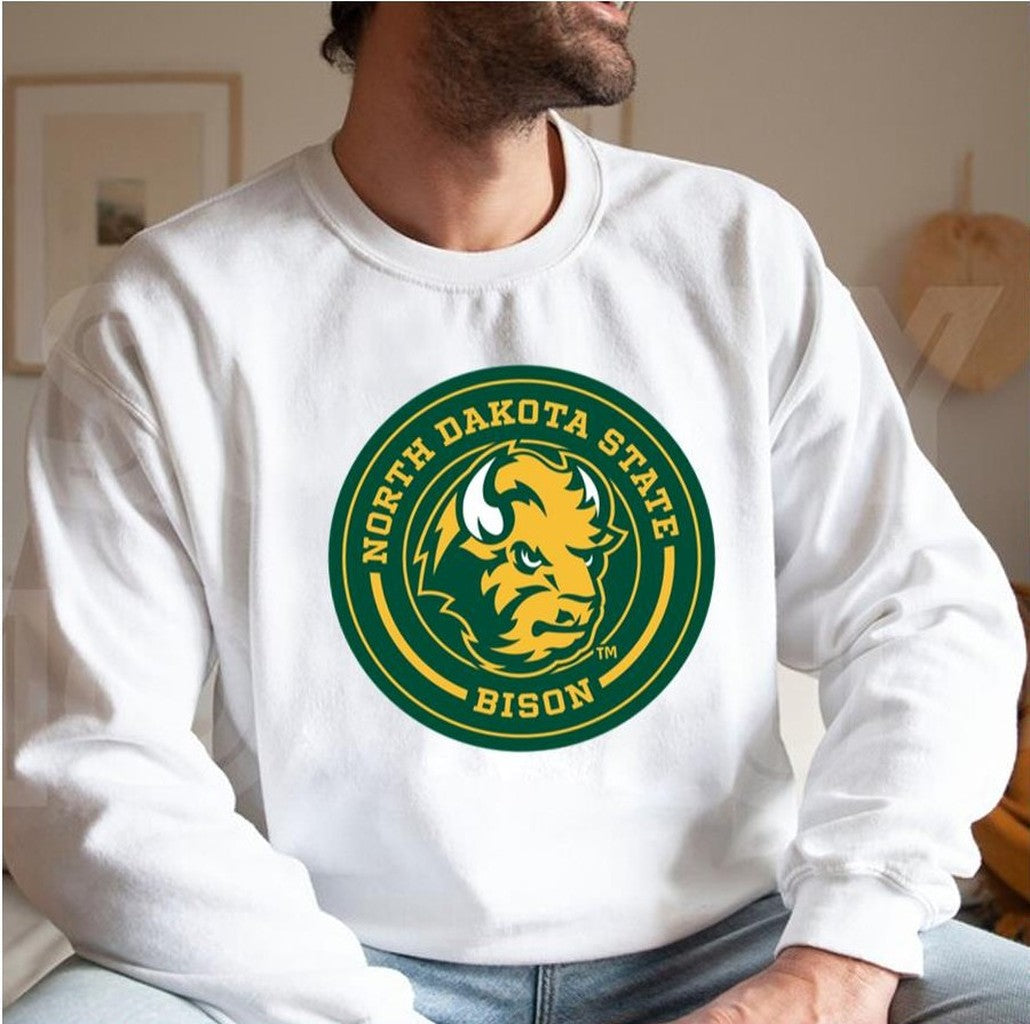Ndsu Circle North Dakota Bison Unisex Sweatshirt - T-Shirt, Sweatshirt, Hoodie