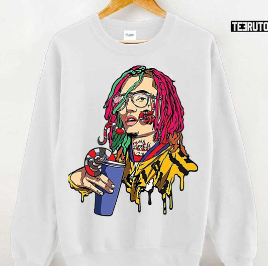 Animated Rapper Lil Tjay Hiphop Portrait Unisex Sweatshirt - T-Shirt, Sweatshirt, Hoodie