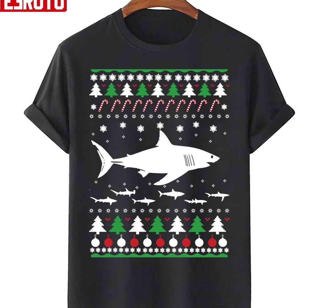 Shark Christmas Unisex T-Shirt - T-Shirt, Sweatshirt, Hoodie