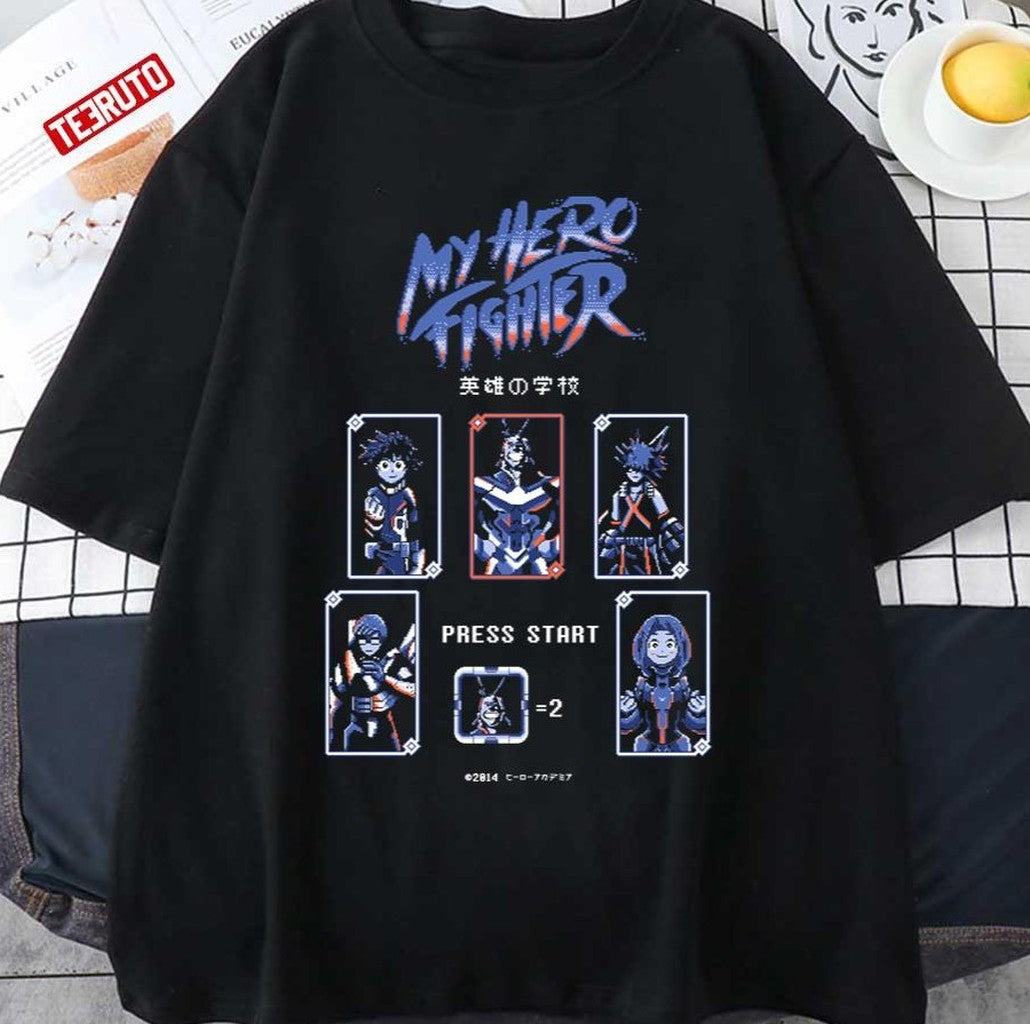 My Hero Figther Press Start My Hero Academia Unisex T-shirt - T-Shirt, Sweatshirt, Hoodie