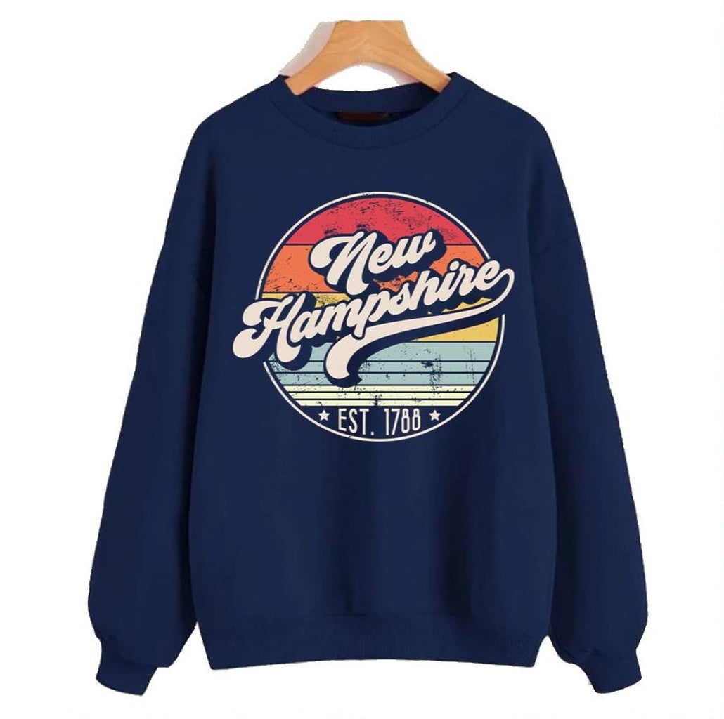 Retro New Hampshire Distressed Sunset Design Unisex Sweatshirt - T-Shirt, Sweatshirt, Hoodie