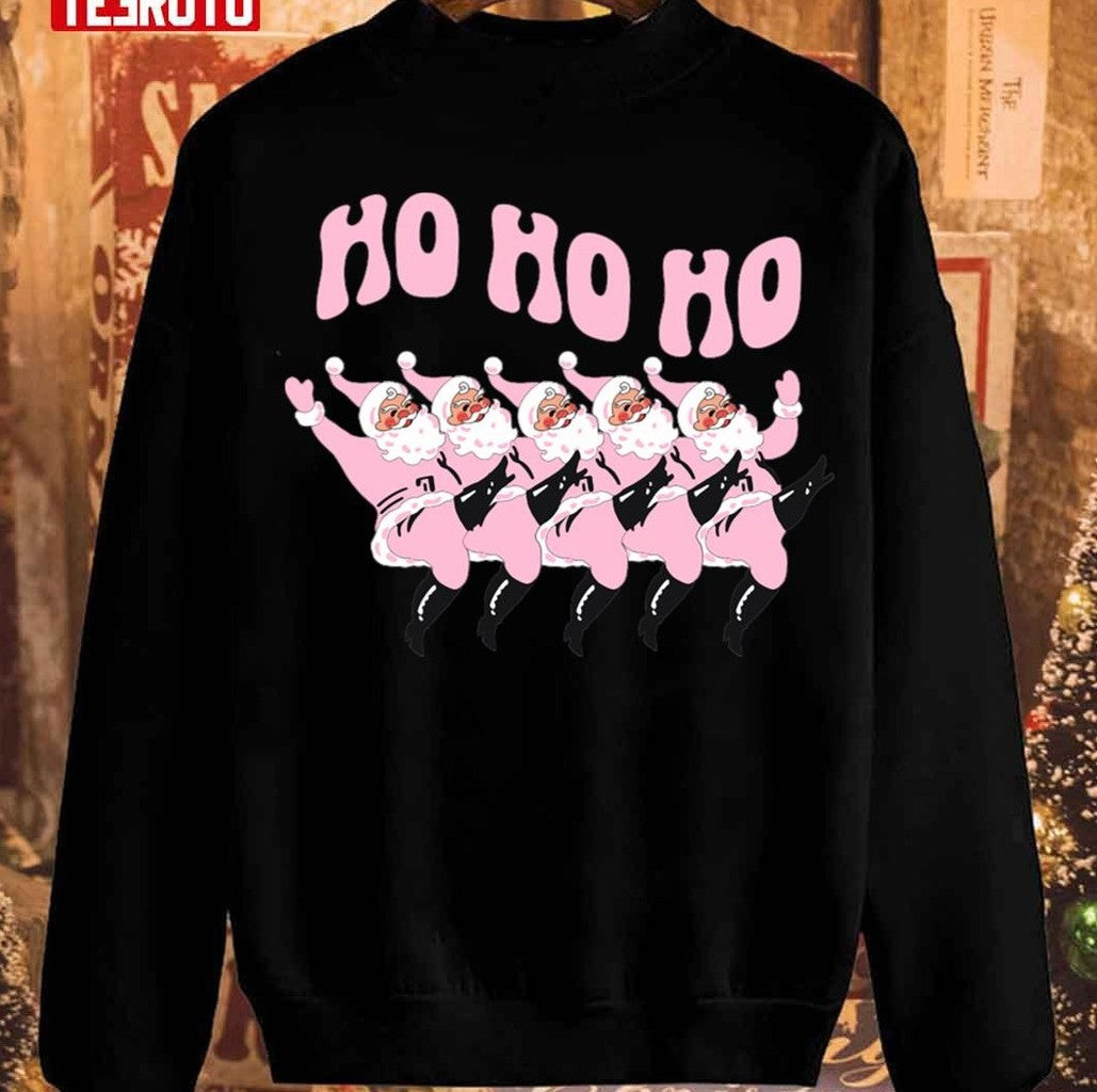 Pink Christmas Retro Santa Funny Christmas Unisex Sweatshirt - T-Shirt, Sweatshirt, Hoodie