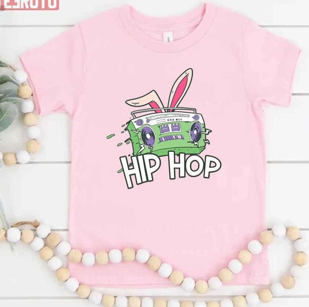 Retro Hiphop Bunny Radio Funny Easter Kid T-Shirt - T-Shirt, Sweatshirt, Hoodie
