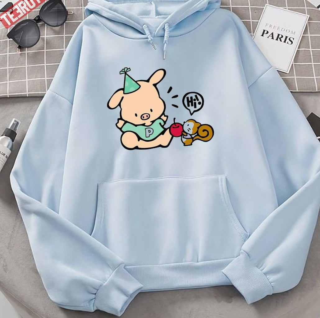 Pippo Pig Say Hi Unisex Hoodie - T-Shirt, Sweatshirt, Hoodie