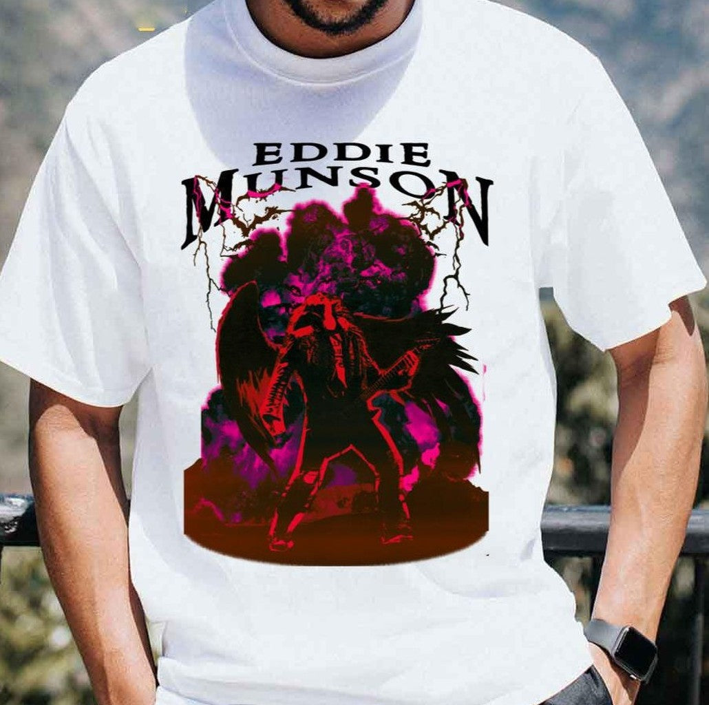 Retro Eddie Munson Playing Guitar Shirt - T-Shirt, Sweatshirt, Hoodie
