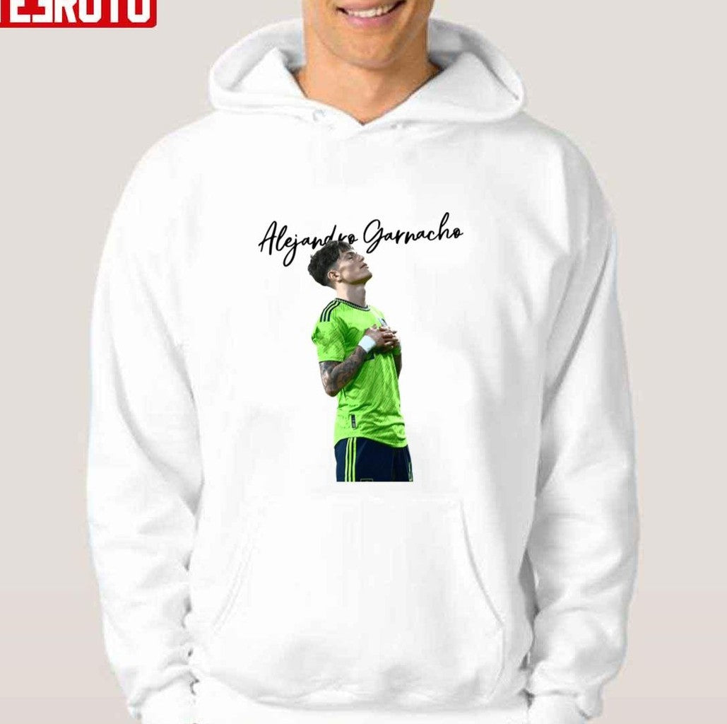 Praying Alejandro Garnacho Graphic Unisex Hoodie - T-Shirt, Sweatshirt, Hoodie