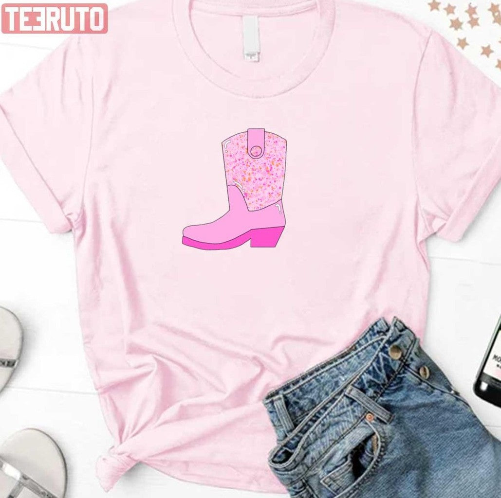 Preppy Pink Cowboy Boot Unisex T-Shirt - T-Shirt, Sweatshirt, Hoodie