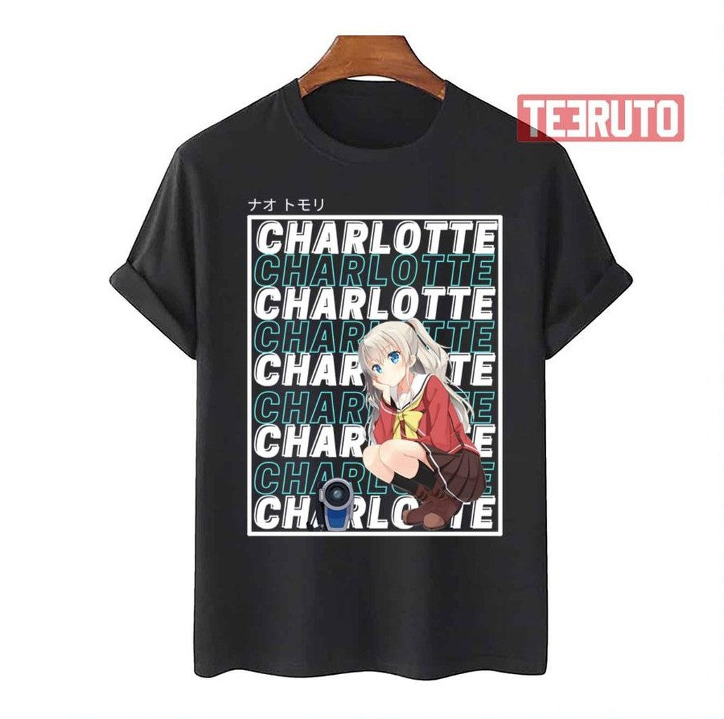 Nao Tomori Text Background Anime Charlotte Unisex T-Shirt - T-Shirt, Sweatshirt, Hoodie