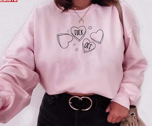 Anti Valentines Day Retro Boho Heart Unisex Sweatshirt Unisex T-Shirt - T-Shirt, Sweatshirt, Hoodie