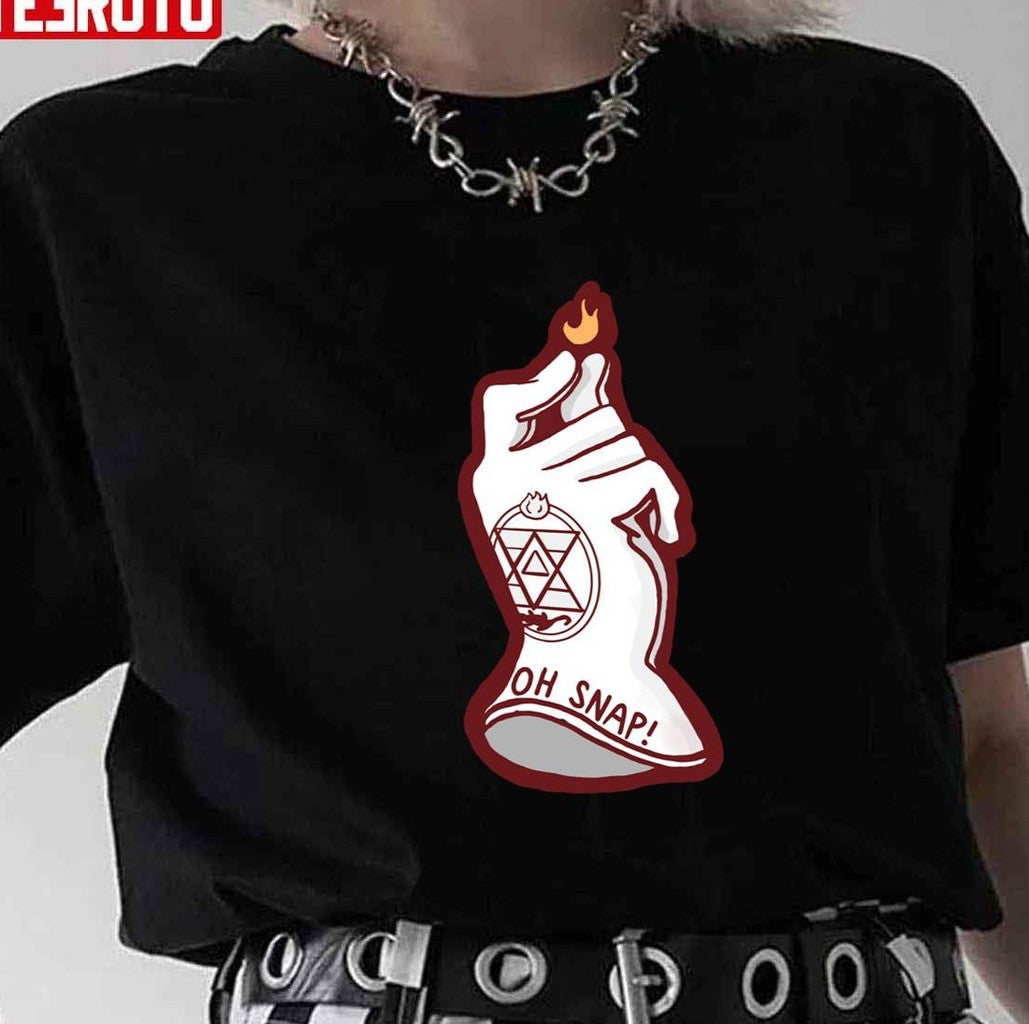 Roy Mustang Oh Snap Funny Design Fullmetal Alchemist Unisex T-Shirt - T-Shirt, Sweatshirt, Hoodie