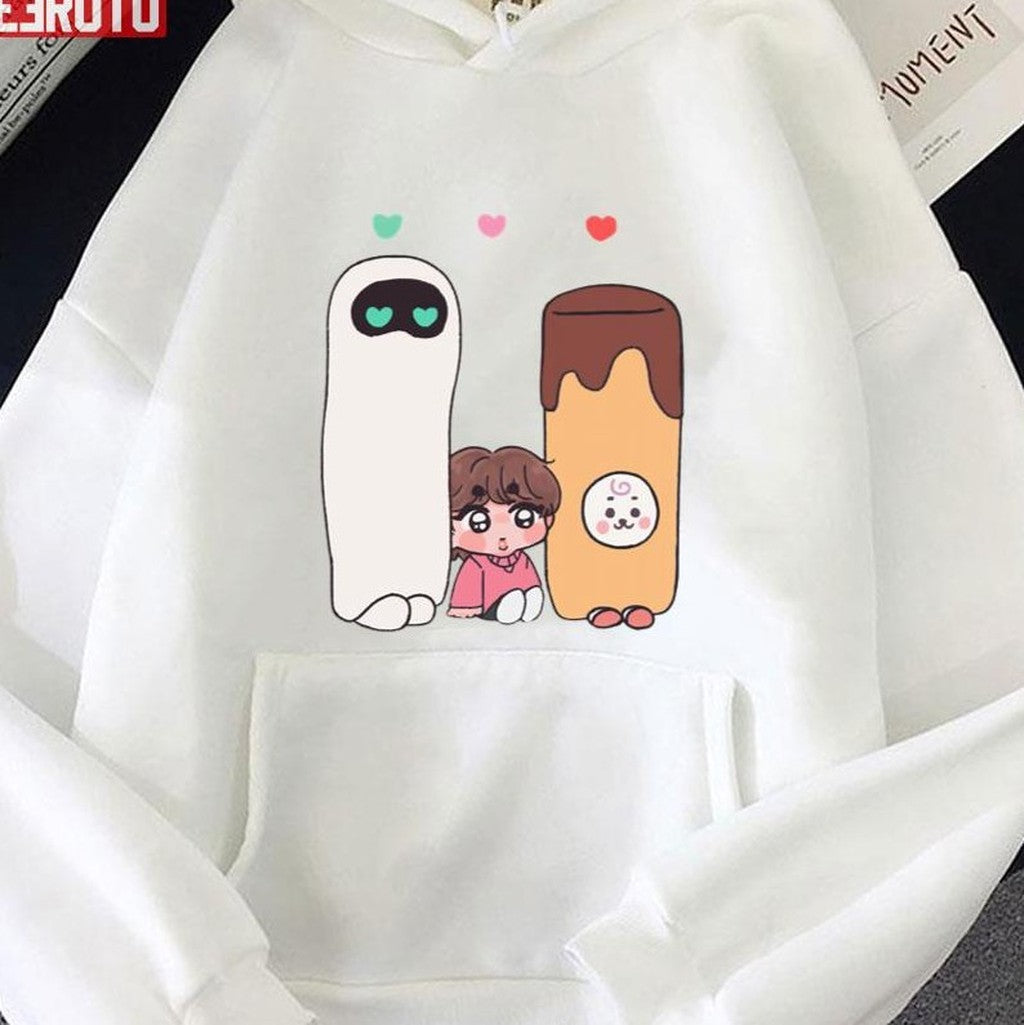 Rj, Wooteo With Bts Jin The Astronaut Chibi ArtUnisex Hoodie - T-Shirt, Sweatshirt, Hoodie