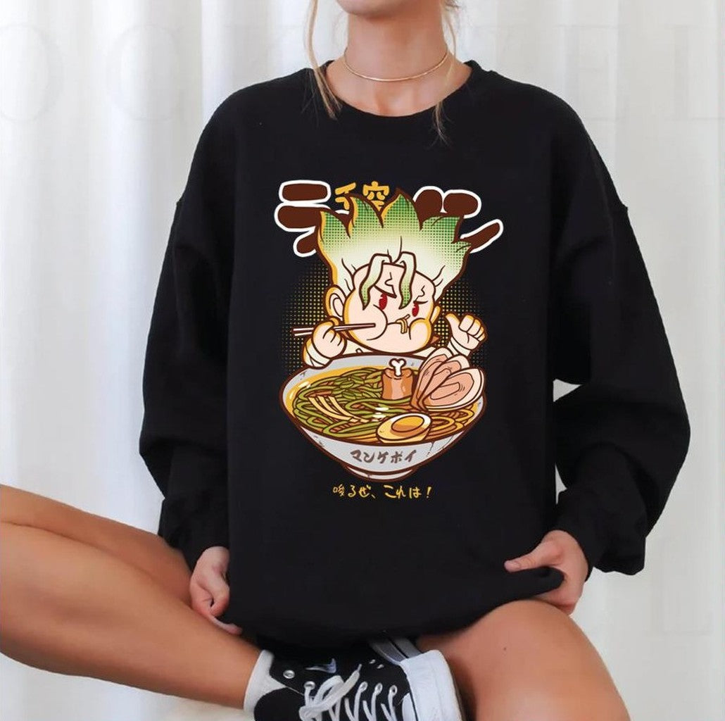 Senku Ishigami &amp; Ramen Dr Stone Unisex Sweatshirt - T-Shirt, Sweatshirt, Hoodie