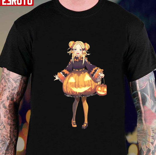 Anime Girl Halloween Pumpkin Unisex T-Shirt - T-Shirt, Sweatshirt, Hoodie