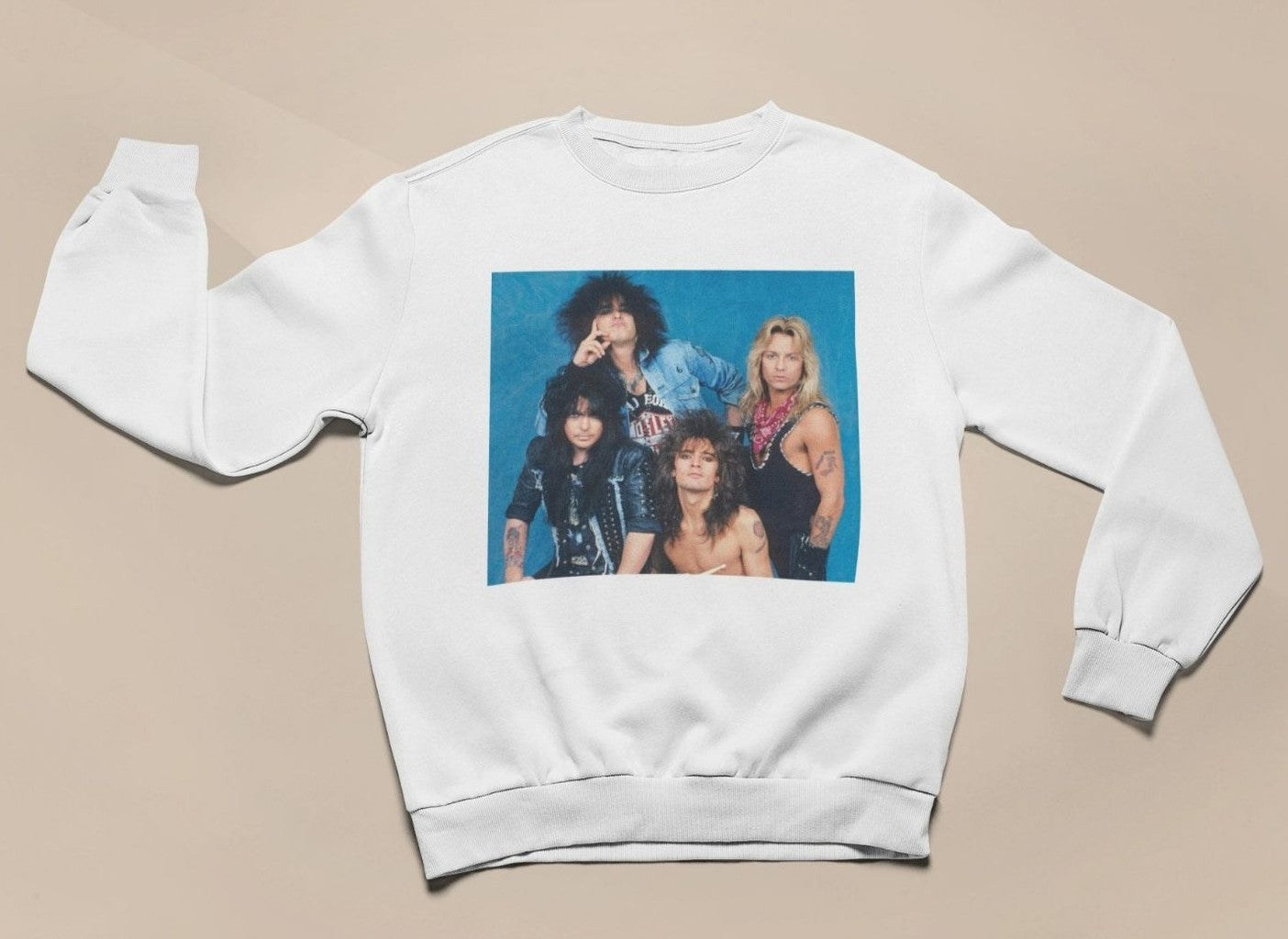 Motley Crue 80s Metal Band Vintage Design Crewneck Sweatshirt - T-Shirt, Sweatshirt, Hoodie